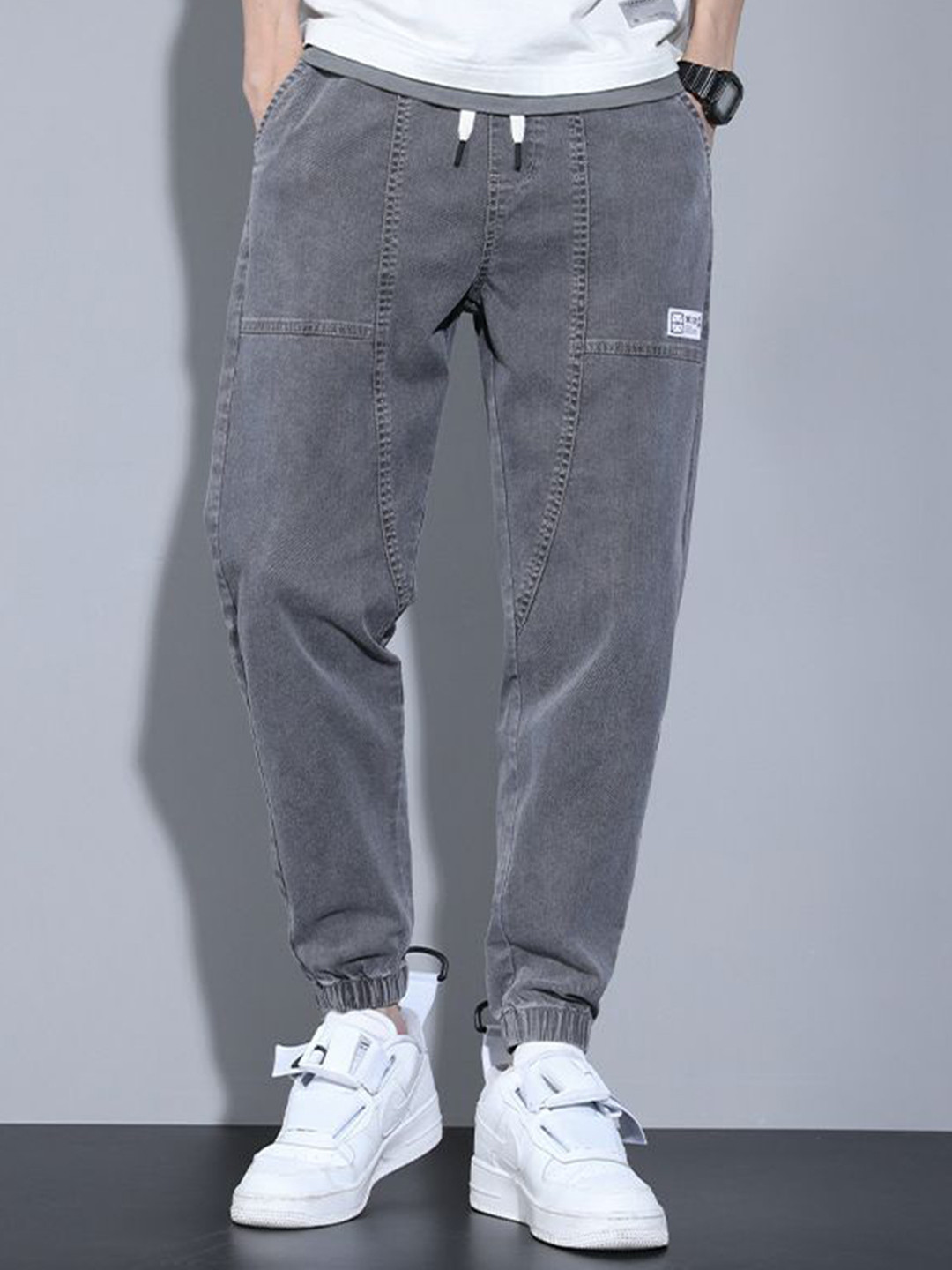 StyleCast Men Mid-Rise Denim Jogger Jeans