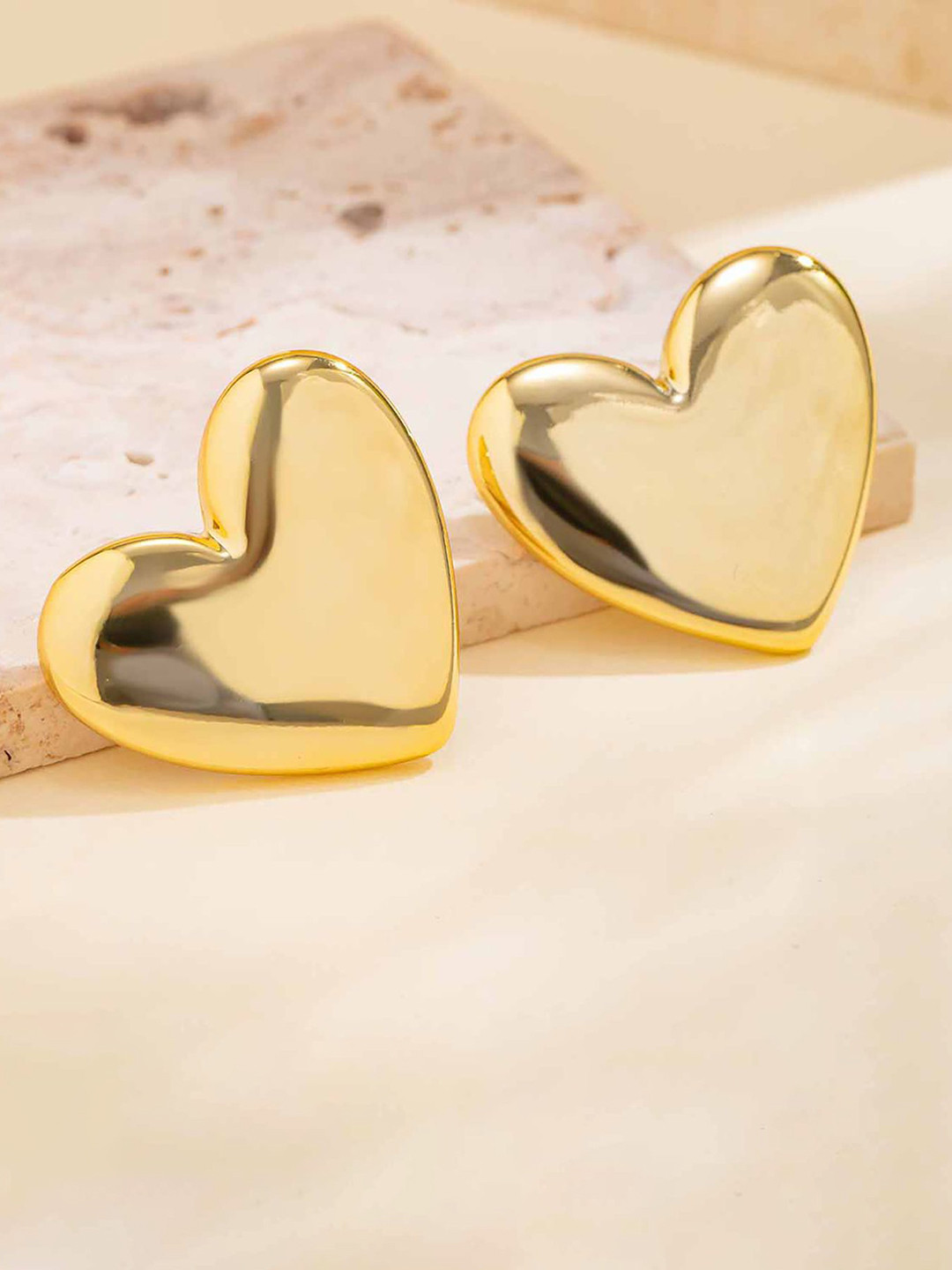 StyleCast x Revolte Gold-Plated Heart Shaped Chunky Studs