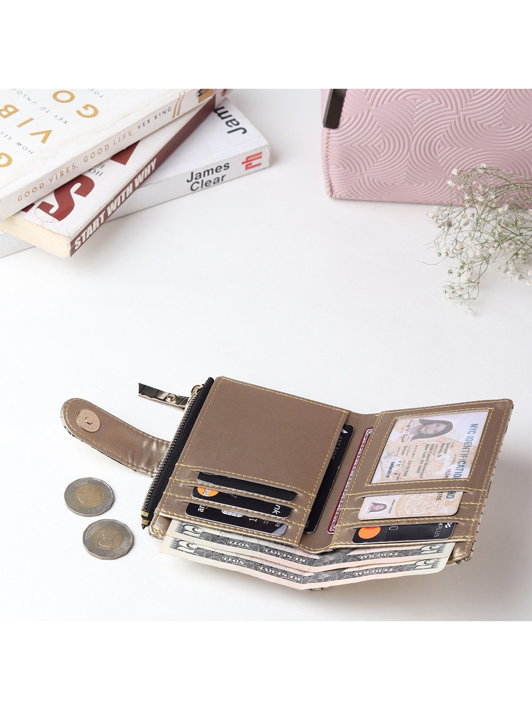 TnW Women PU Two Fold Wallet With Non Detachable Flap