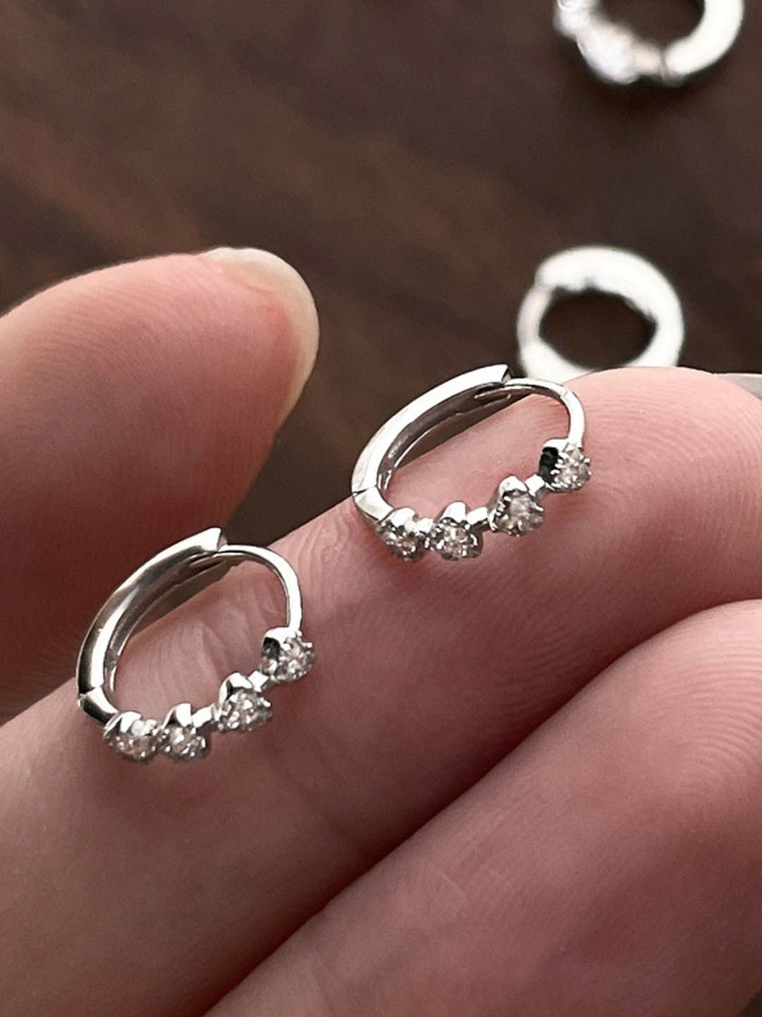 StyleCast Elegant Silver Contemporary Hoops Earrings