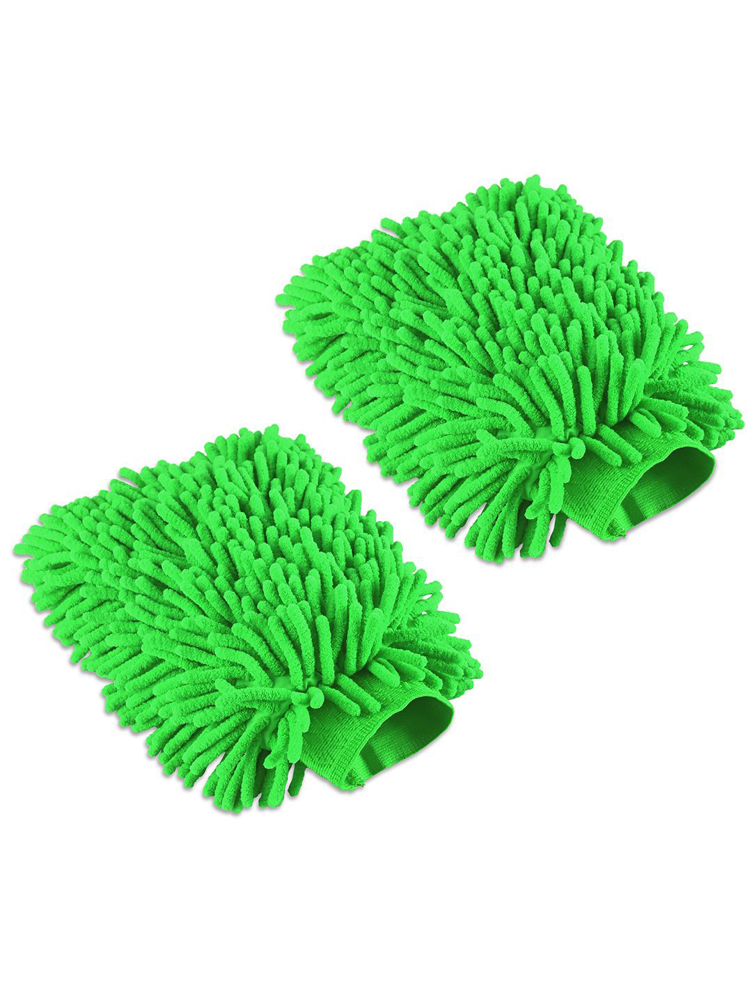 Kuber Industries 2-Pcs Green Double Sided 100GSM Car Washing Gloves