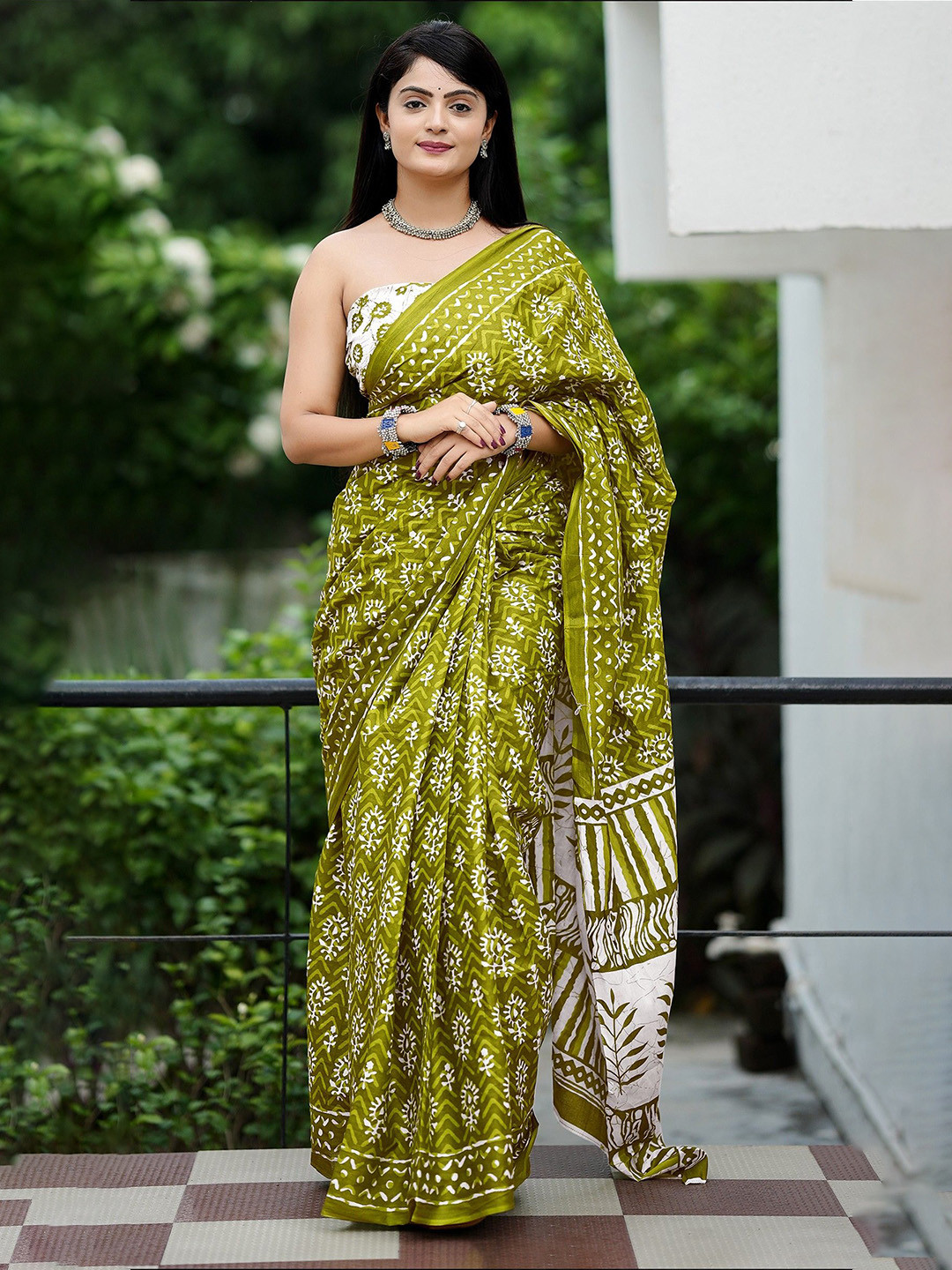 Munir Ethnic Motifs Pure Cotton Bagru Saree