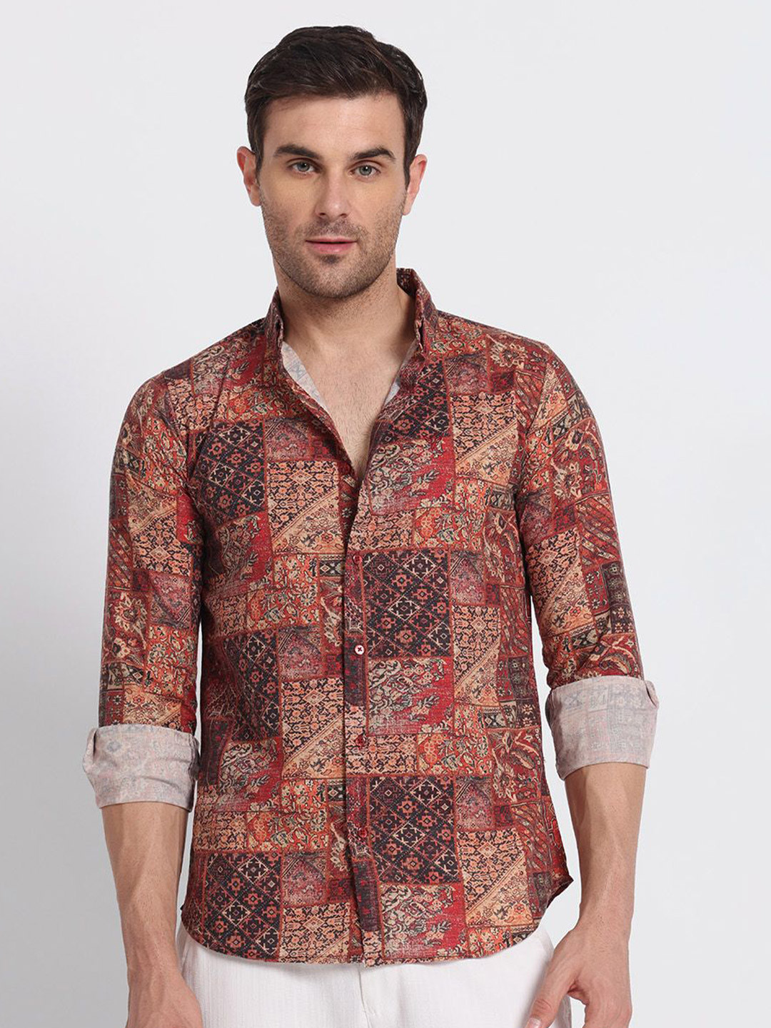 GENTLEREN Men Relaxed Printed Formal Shirt