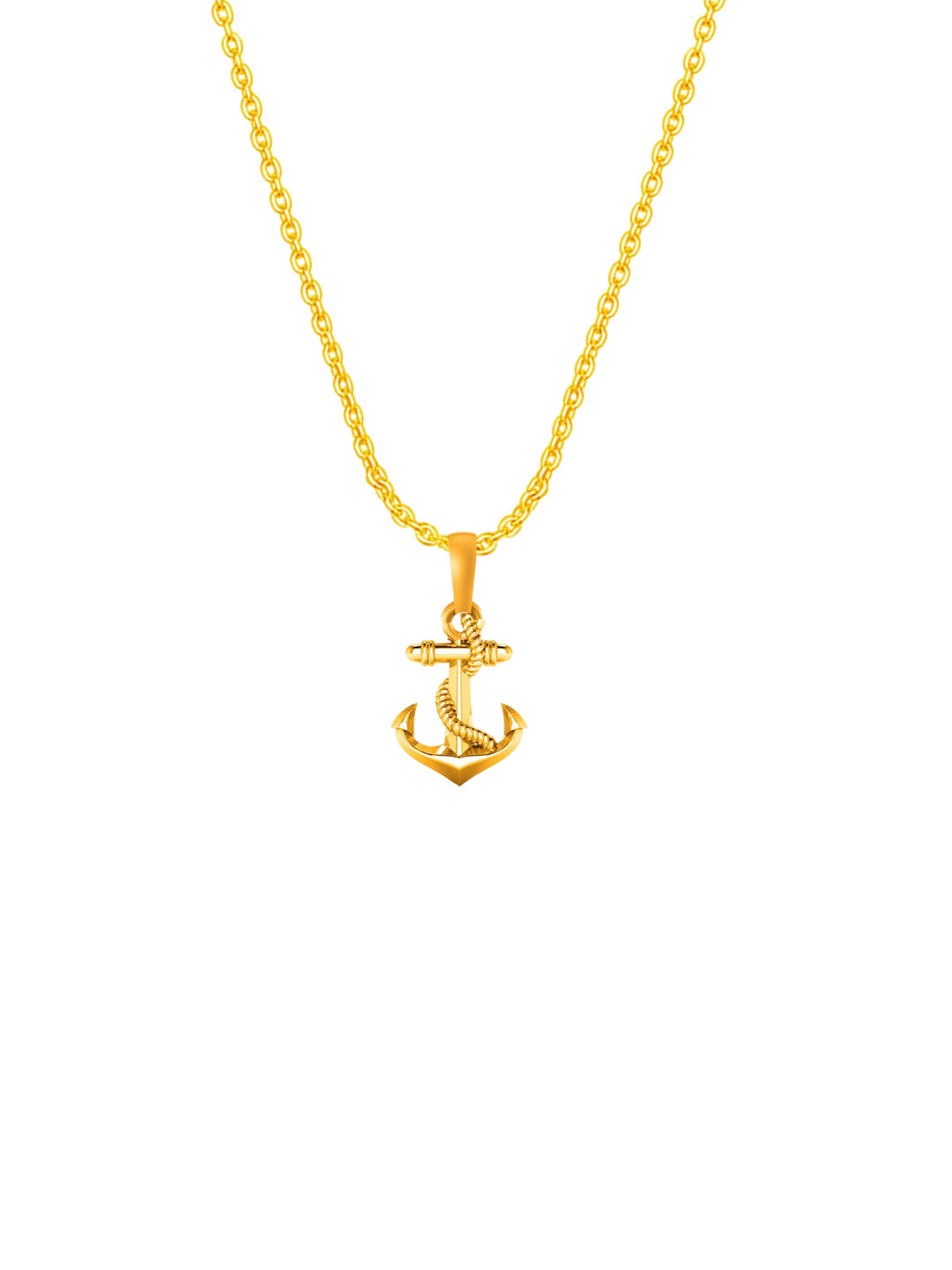 Metronaut 92.5 Sterling Silver 22kt Gold-Plated Anchor Pendant with Chain