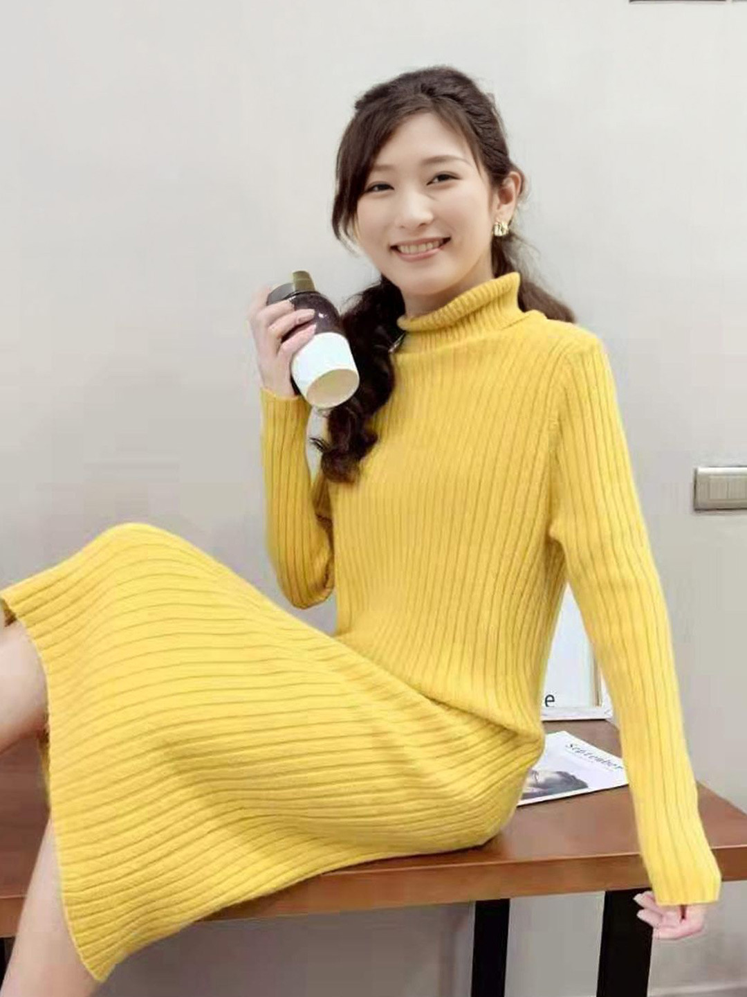 StyleCast Striped Woollen Dress