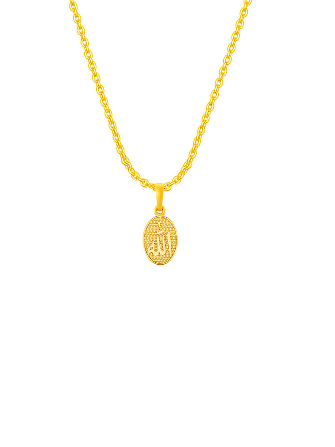 Metronaut 92.5 Sterling Silver 22kt Gold-Plated Allah  Pendant with Anchor Chain