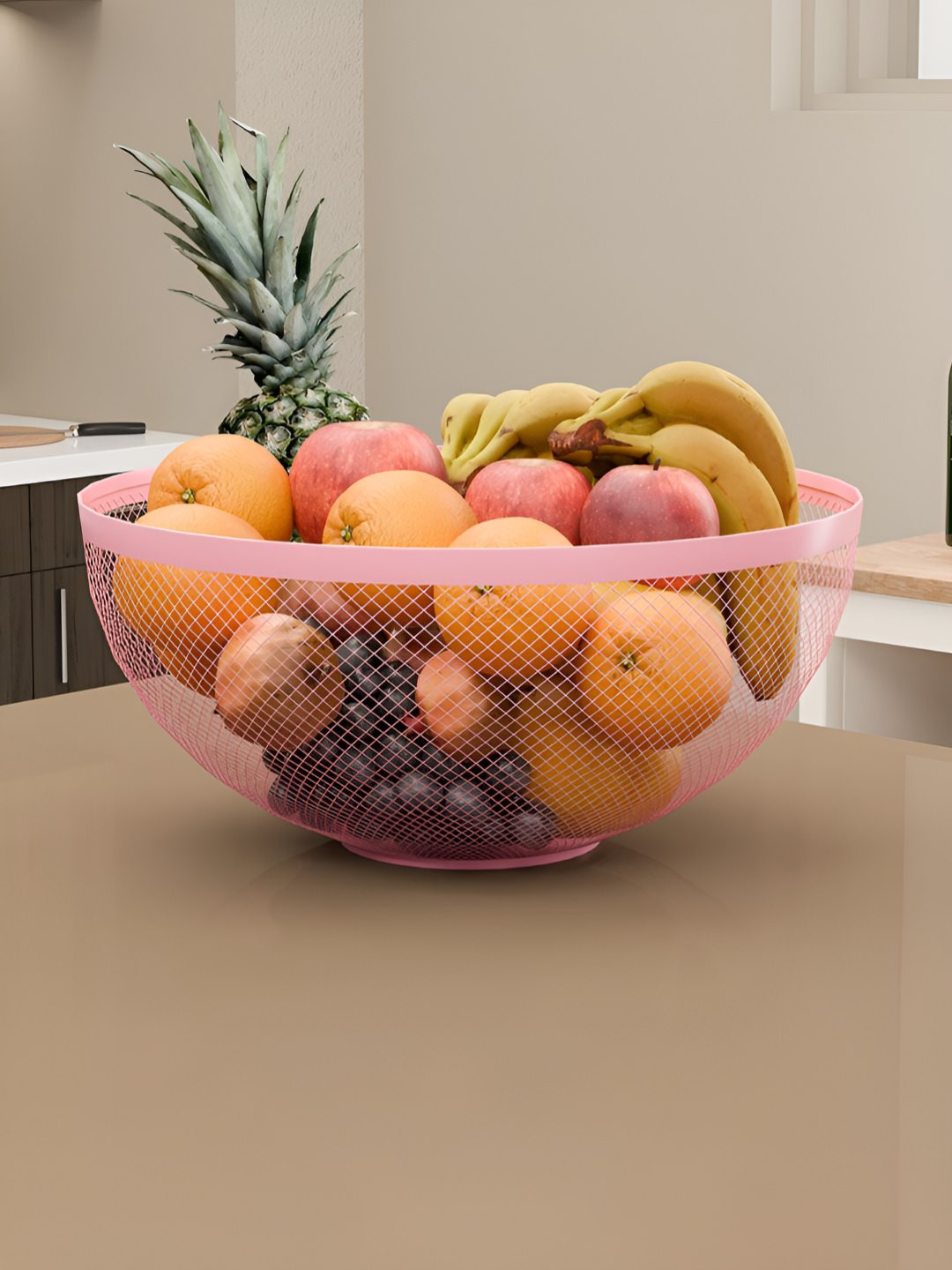 Myntra Elegant Homes Pink Dishwasher Safe Fruit & Vegetable Basket Bowl