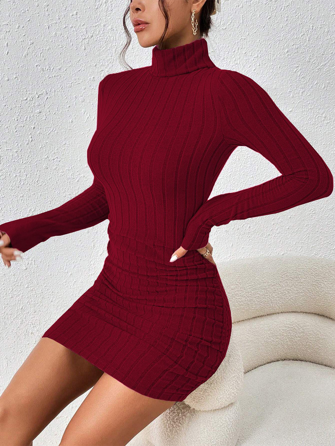 StyleCast High Neck Sweater Mini Dress