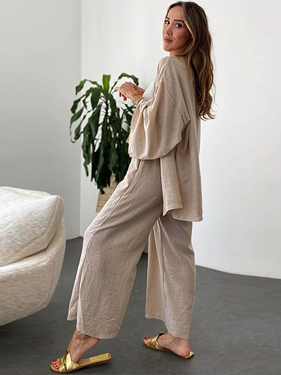 LULU & SKY Loose Shrug And Straight Trouser Co-Ords