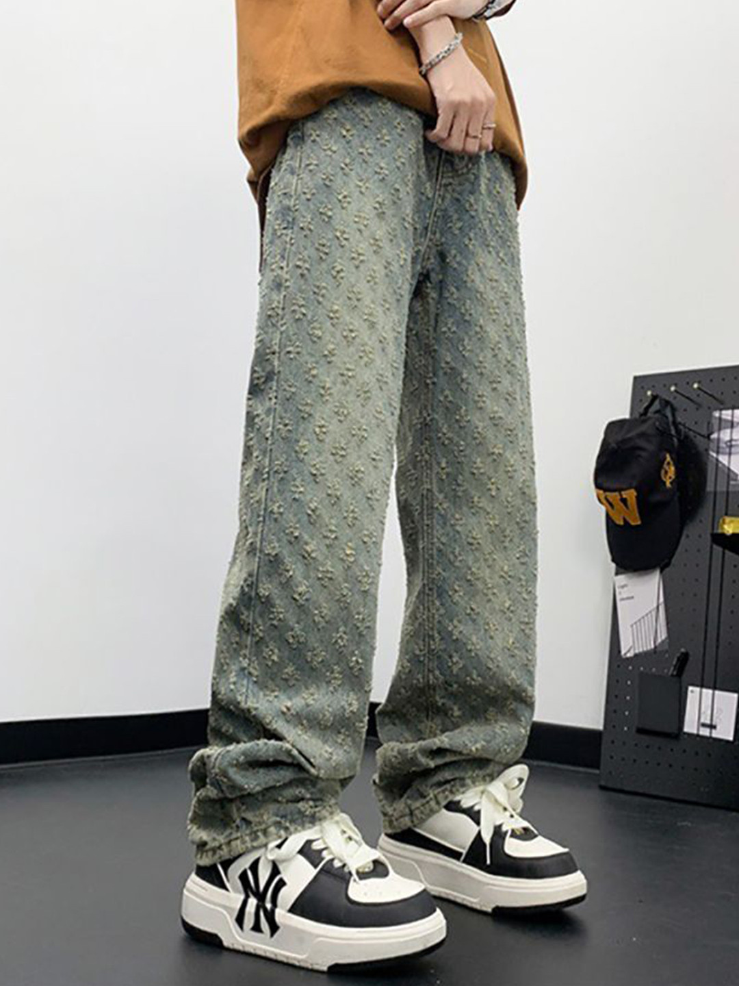 StyleCast x Revolte Men Baggy Fit Applique Jeans