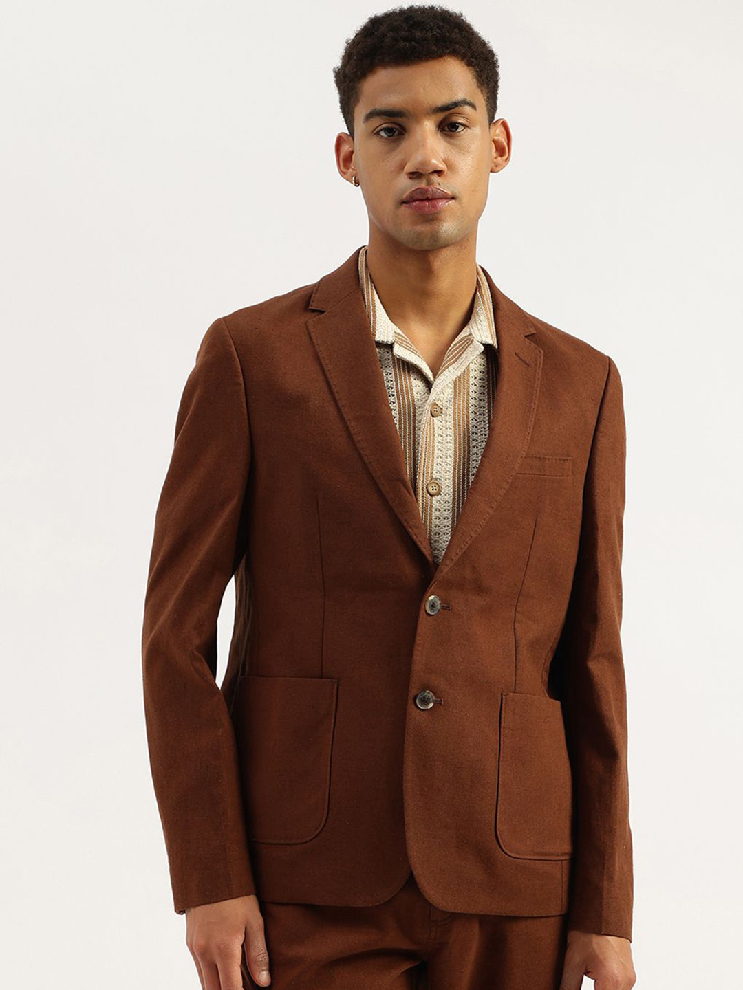 United Colors of Benetton Men Slim-Fit Lapel Collar Single Breasted Blazer