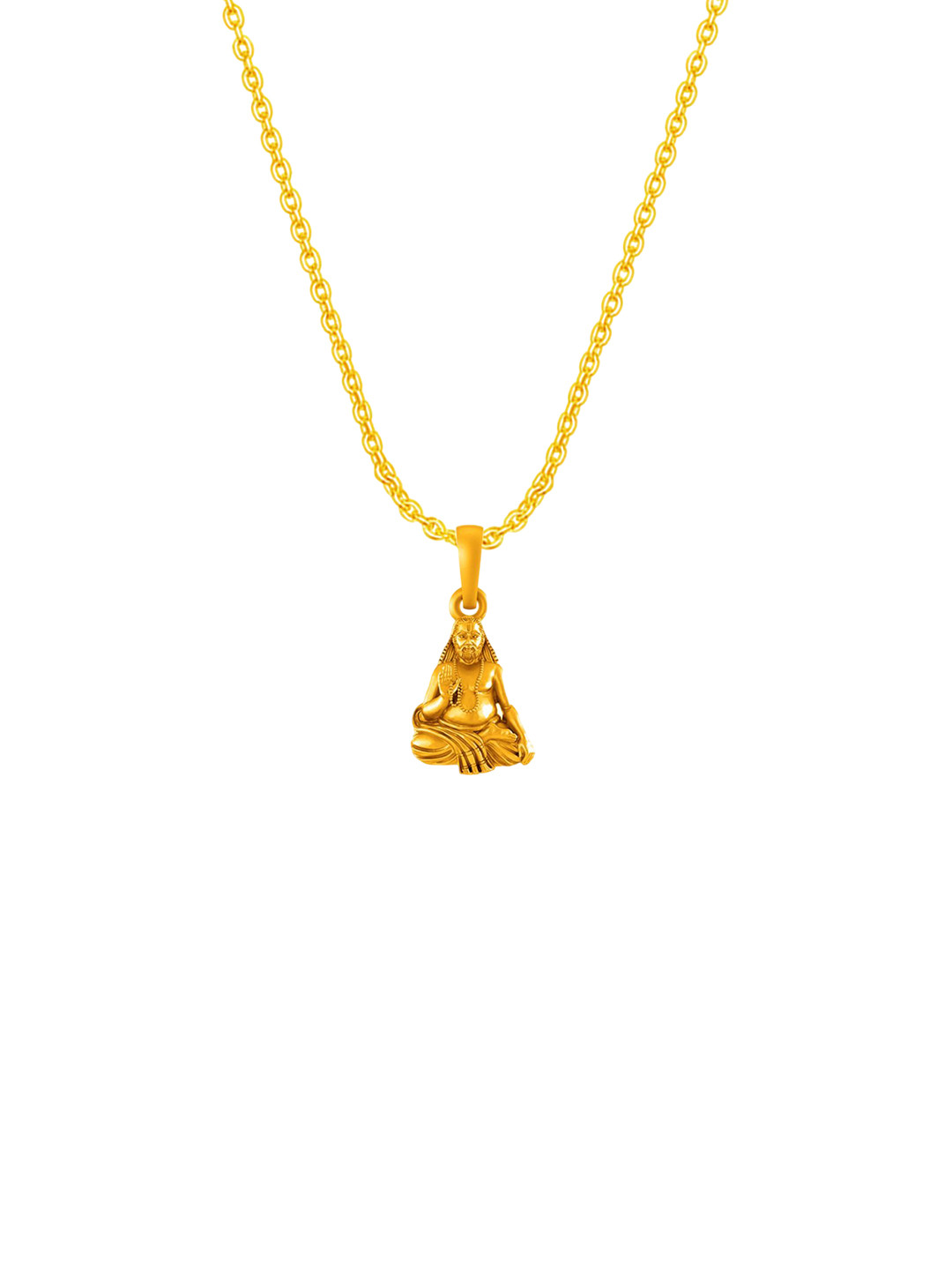 Metronaut Men 92.5 Silver 22KT Gold-Plated Raghvendra Swamy Pendant with Anchor Chain