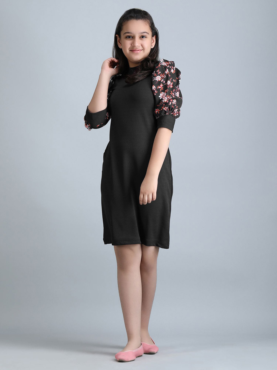 PaheliRani Puff Sleeve Formal Fit & Flare Dress