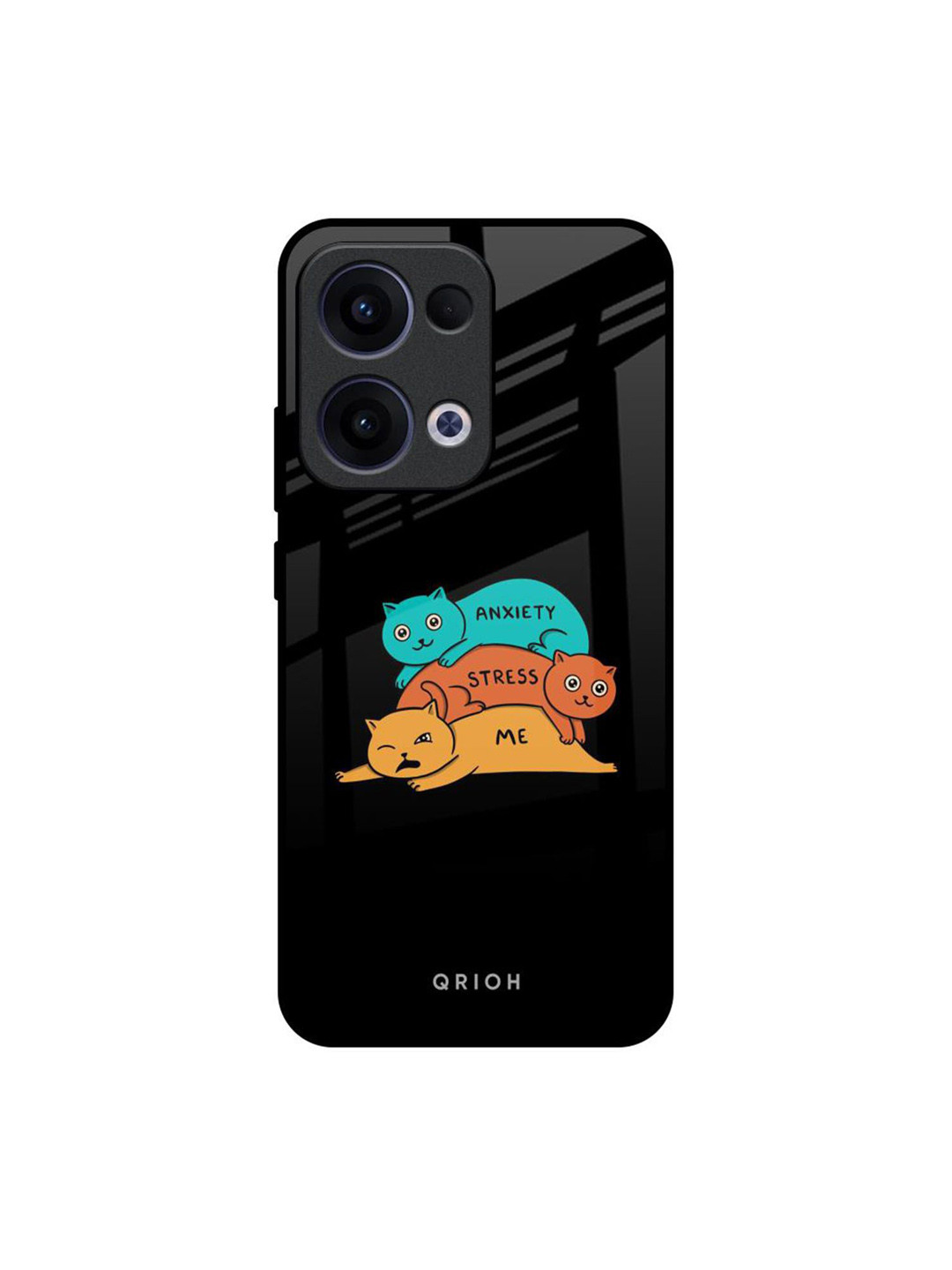 QRIOH Anxiety Stress Real Glass Oppo Reno13 5G Back Case
