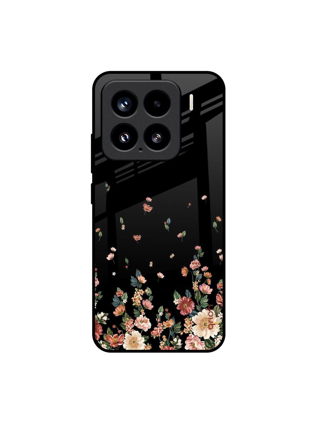 QRIOH Floating Floral Printed Glass Mi 15 5G Back Case
