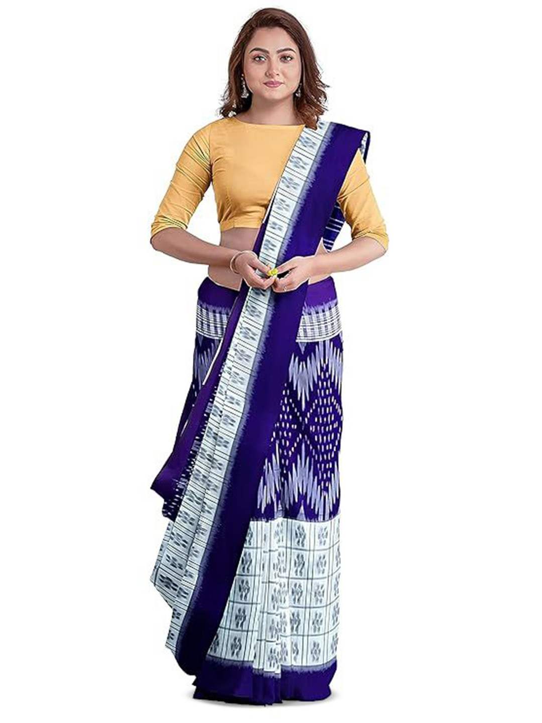 BigRayn Pure Cotton Sambalpuri Saree