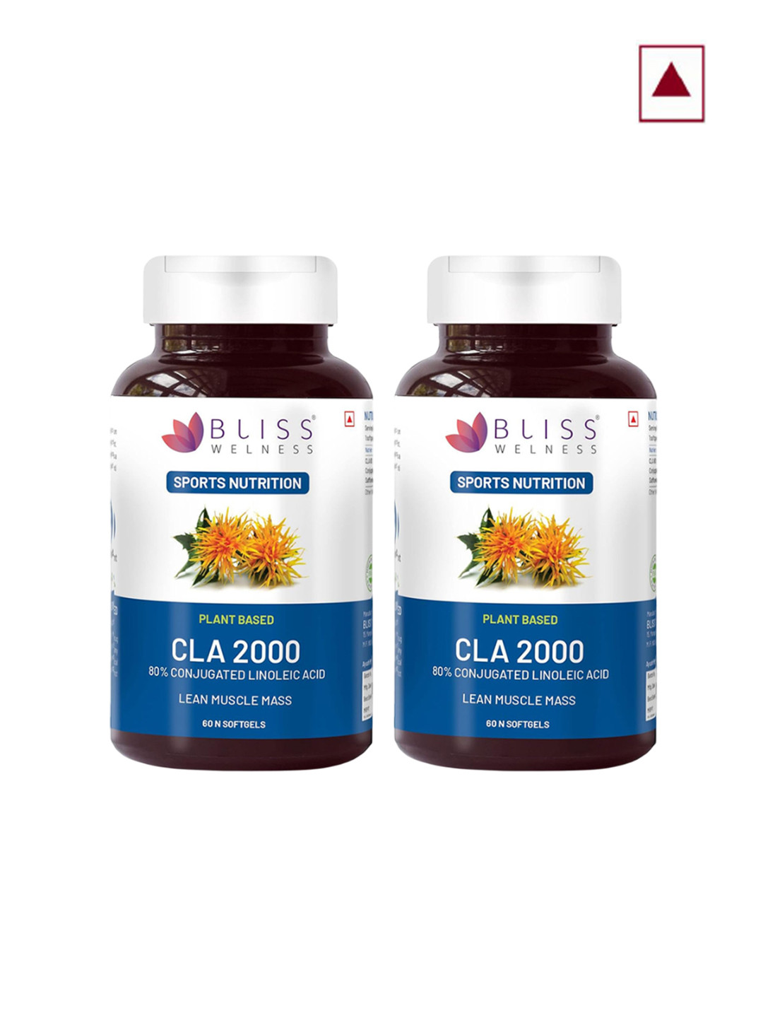 Bliss Welness Set Of 2 CLA 2000 Fat Burner & Muscle Build - 60 Softgels Each