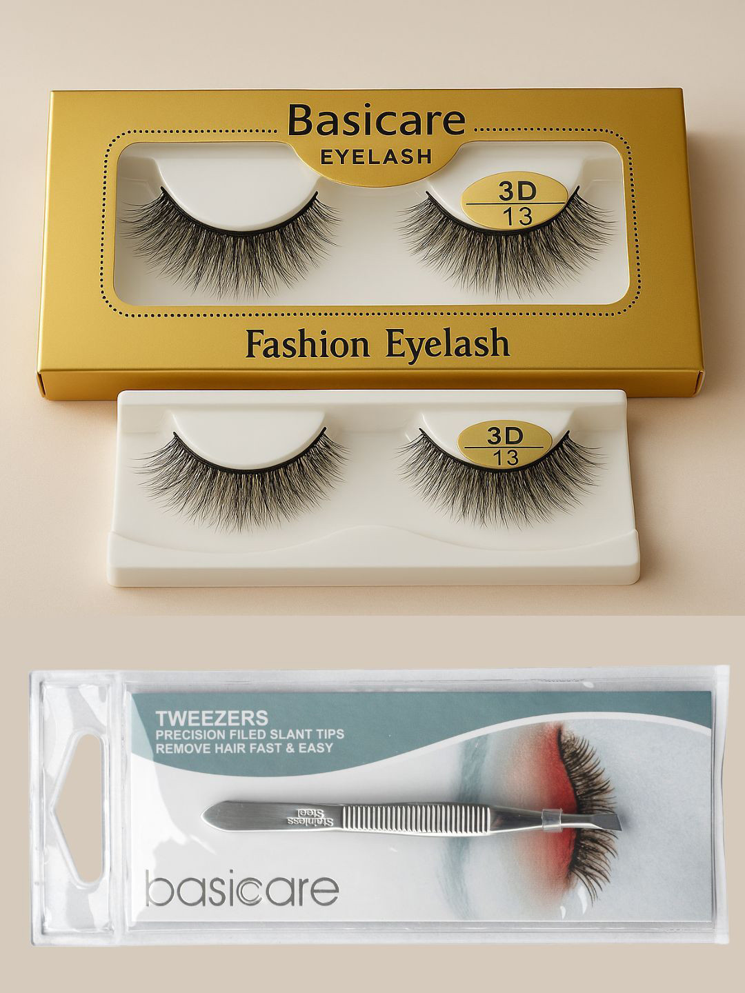 basicare Set Of 2 False Eyelashes With Hair Remover Tweezer