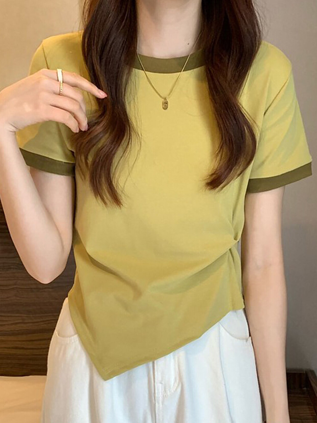 LULU & SKY Solid Regular Fit Casual T-shirt