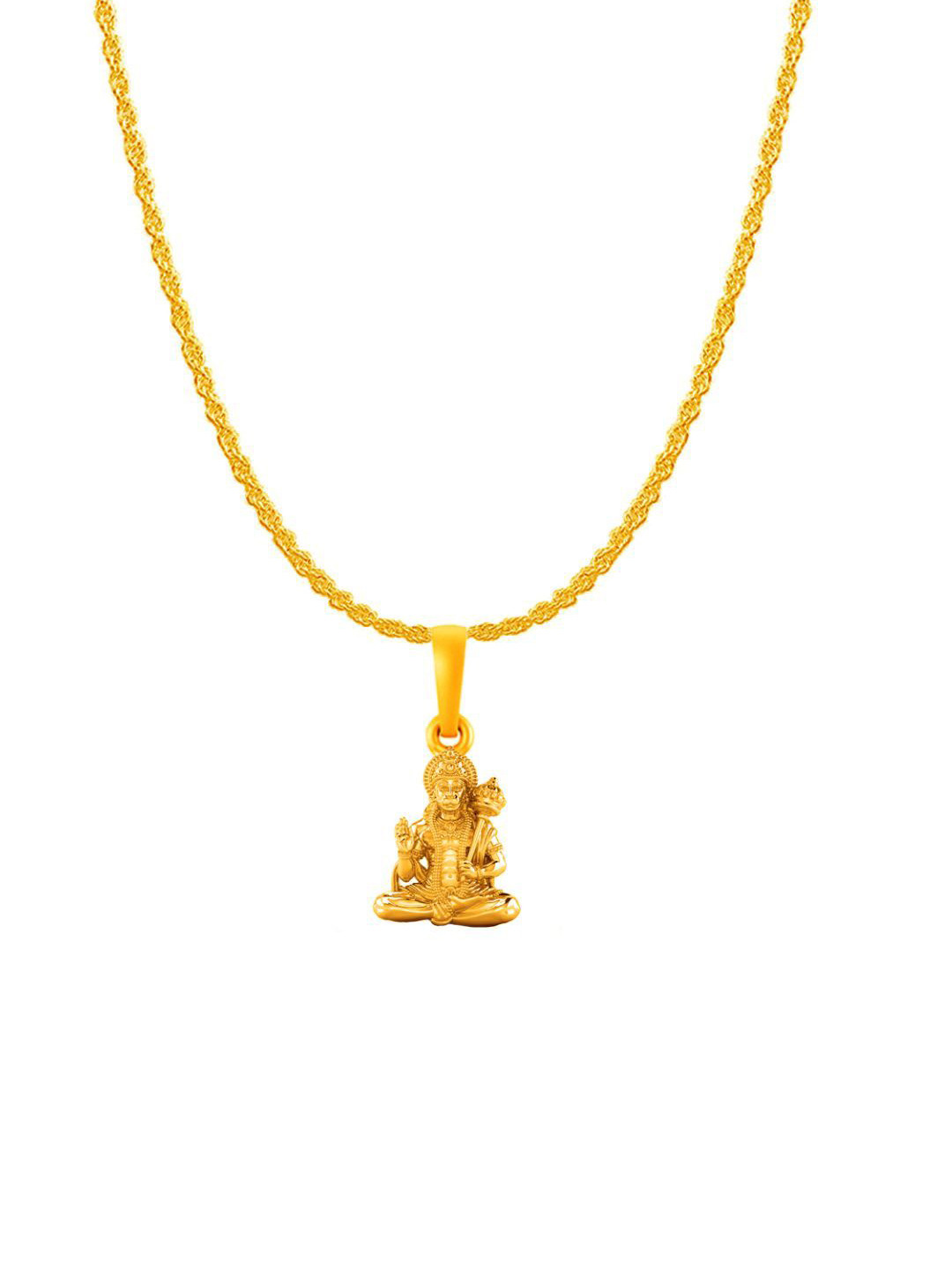 Metronaut 925 Silver 22KT Gold-Plated Ram Hanuman With Box chain