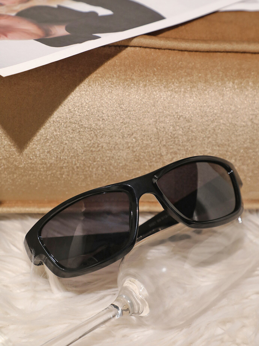 LULU & SKY Women Rectangle Sunglasses P5021-BLACK