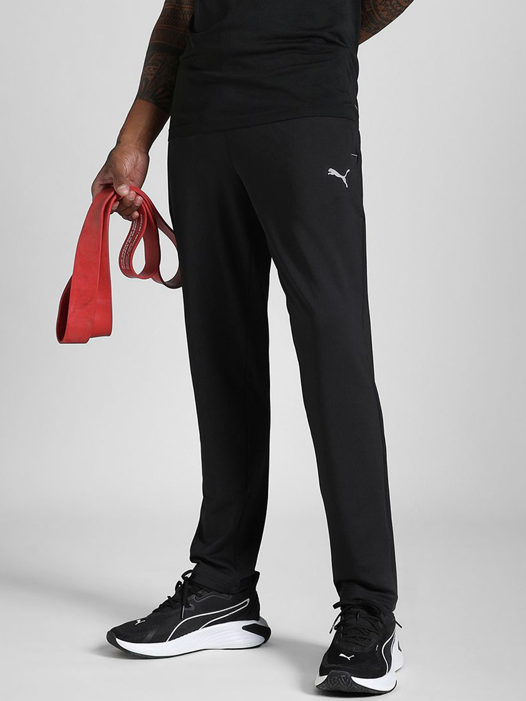 Puma Train Men Brand Logo Printed Slim Fit Knitted Pants