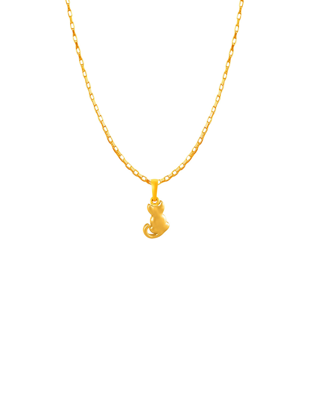 Metronaut 925 Silver 22K Gold-Plated Cat Pendants With Curb Chain