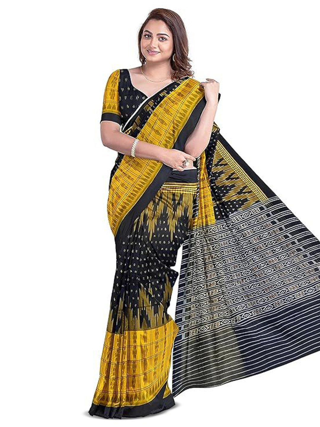 BigRayn Pure Cotton Sambalpuri Saree