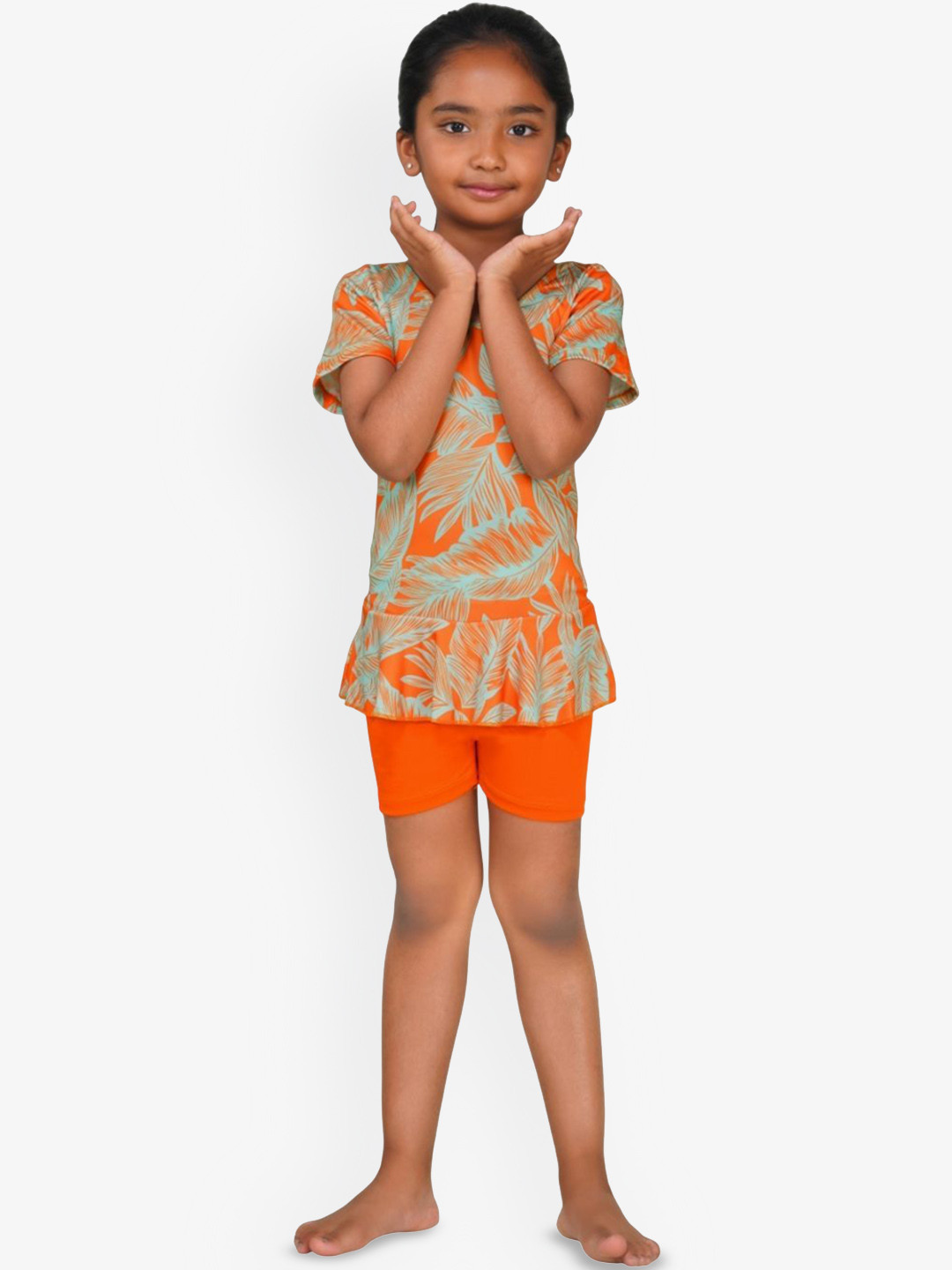 SHIFTER Girls Printed Swimsuit With Attached Shorts