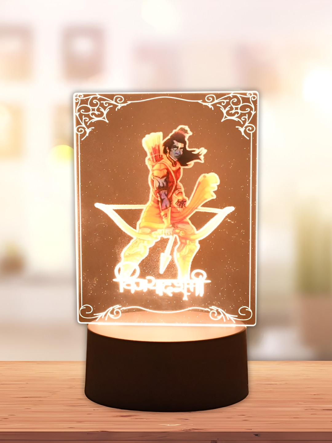 DeoDap Transparent Printed Ceramic Table Lamp