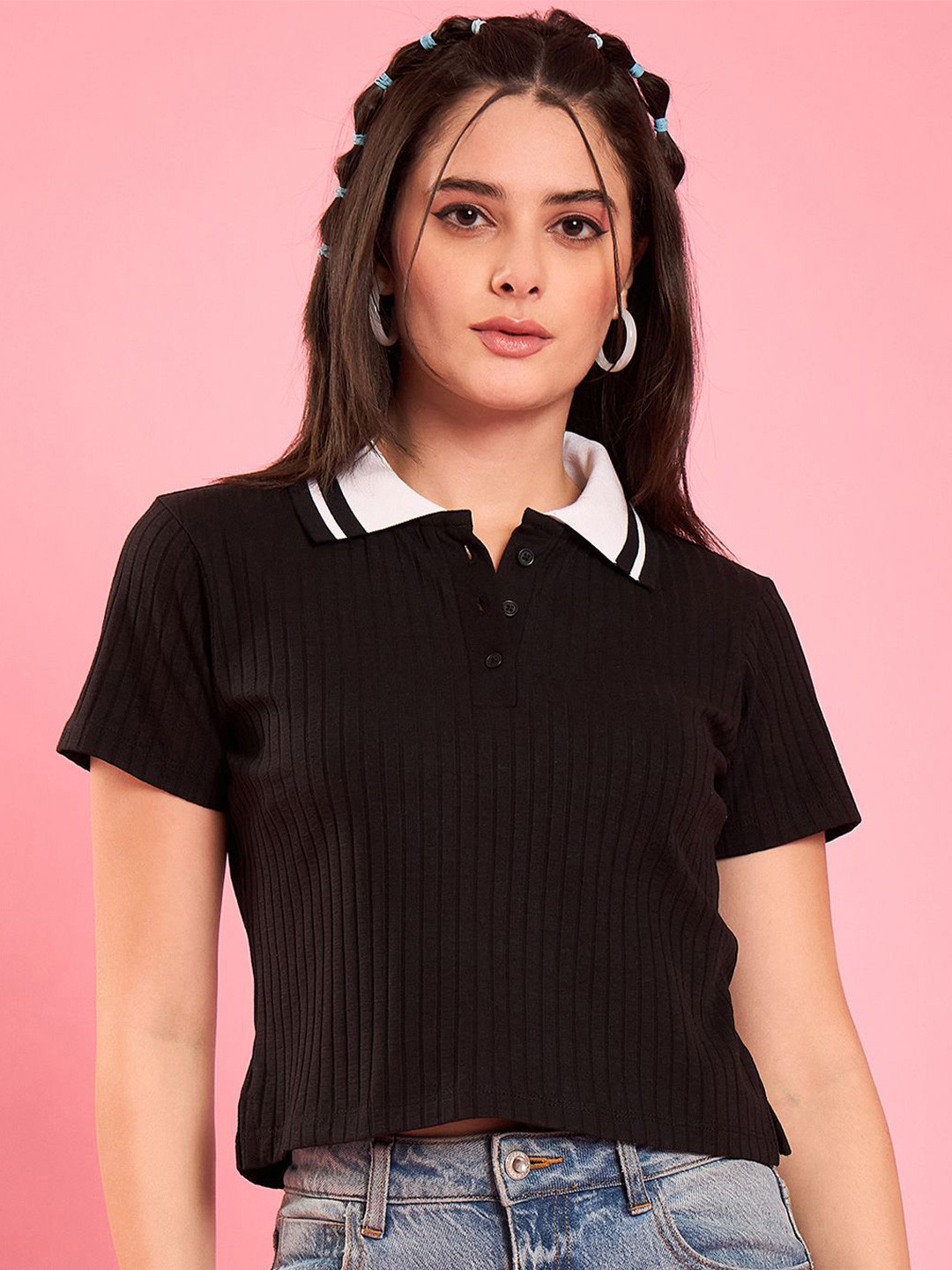 WineRed Boxy Crop Top