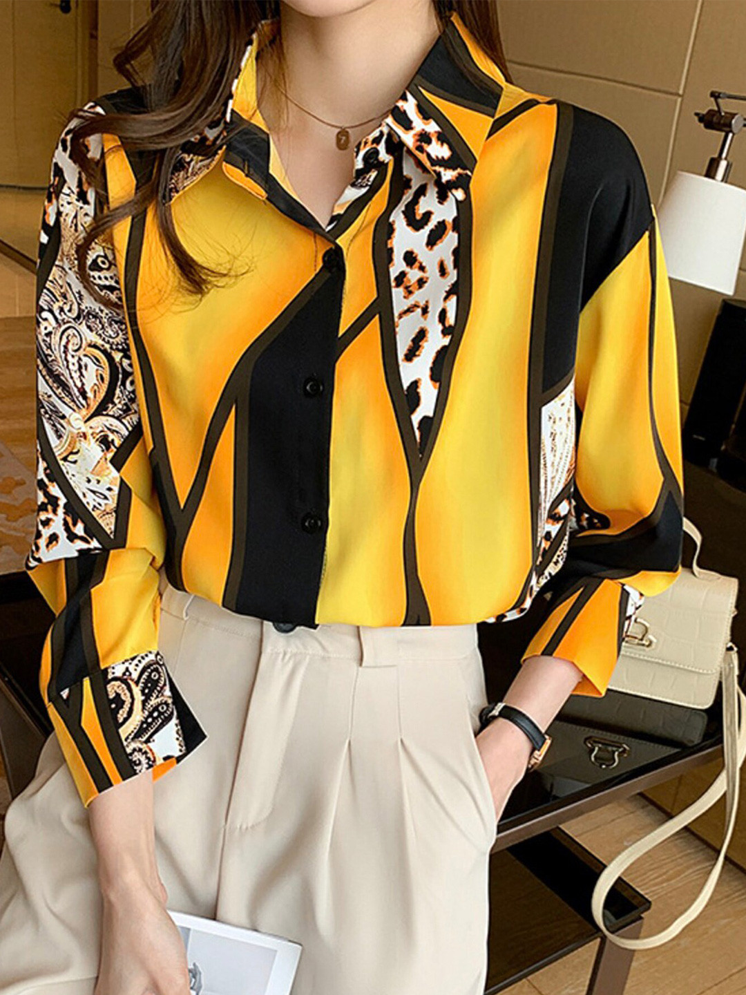 LULU & SKY Regular Fit Abstract Printed Casual Shirt