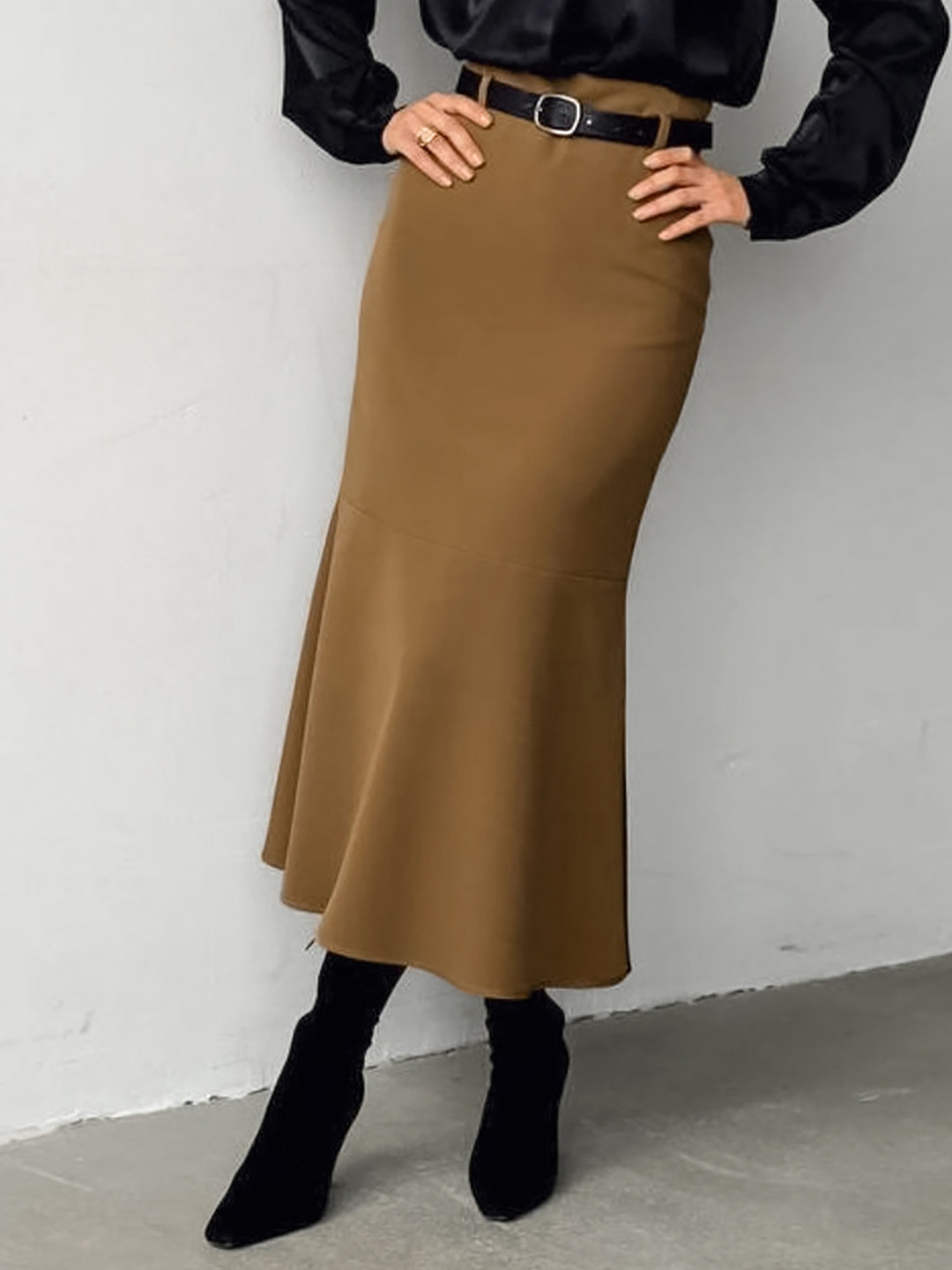 LULU & SKY Women Fishtail Midi Skirt