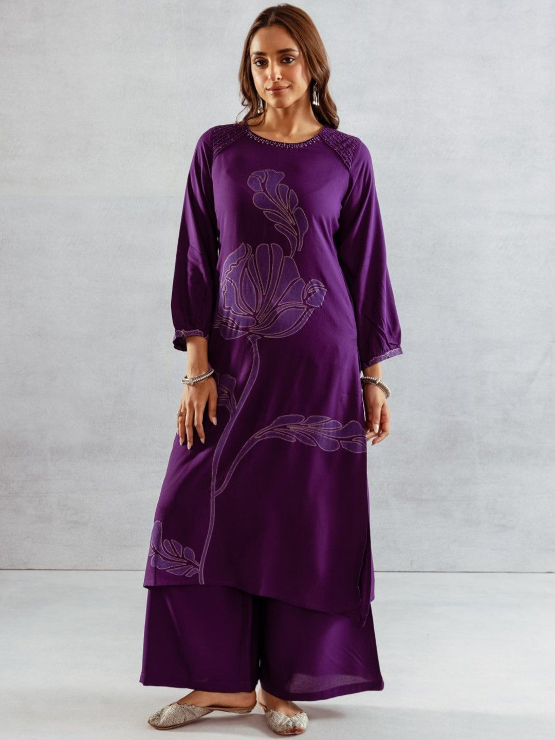 AUTUMN LANE Women Bakul iris printed kurta pant set