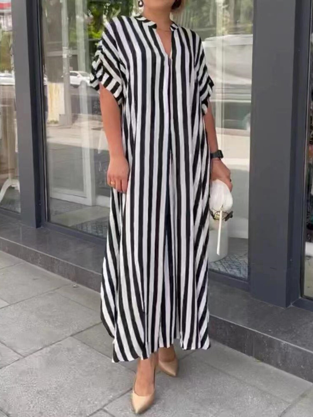 StyleCast White Striped Maxi Dress