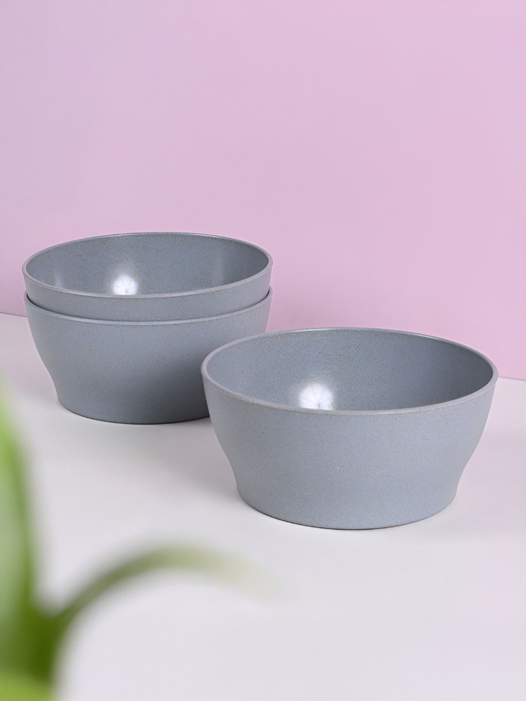 eha Blue 3 Pieces Matte Dishwasher And Microwave Safe Serving Bowl - 950 ml Each