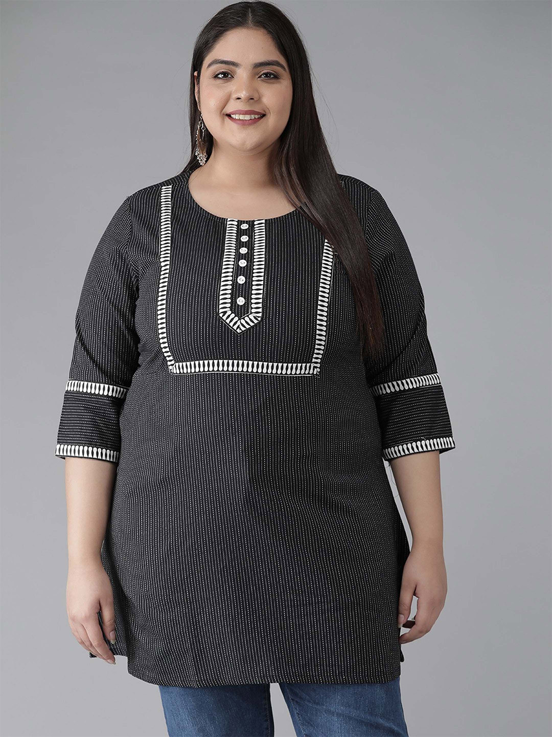 IKRASS Kantha Work Pure Cotton Kantha Work Kurti
