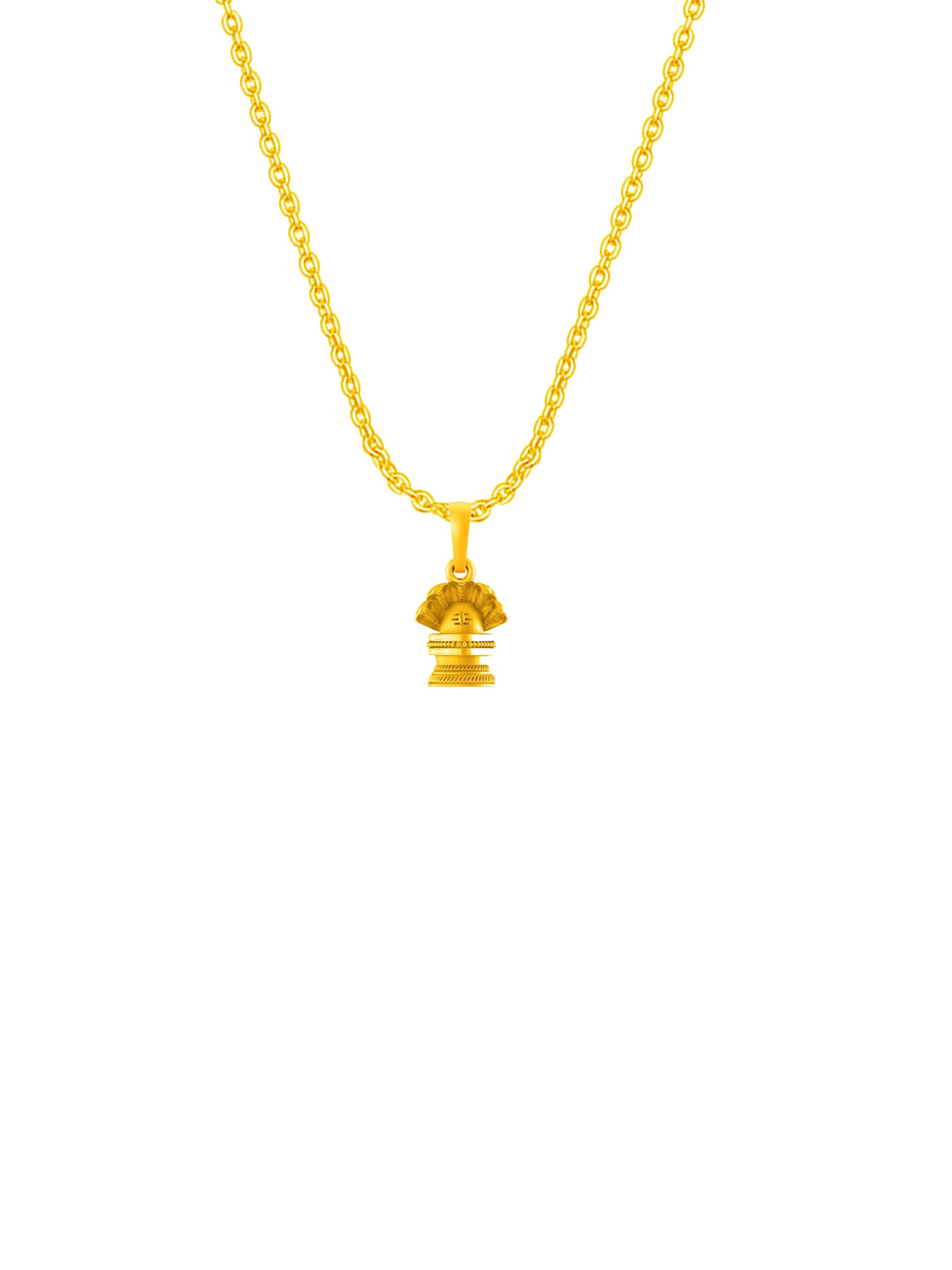 Metronaut 92.5 Silver 22KT Gold-Plated Contemporary Shiv Linga Pendant with Chain