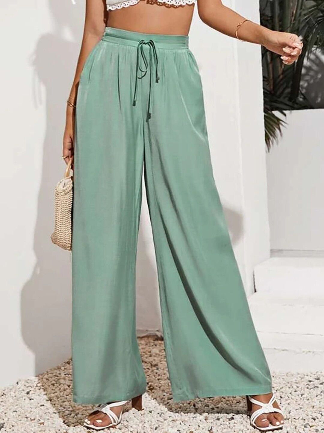 StyleCast Loose Fit Casual Wide Leg Trousers