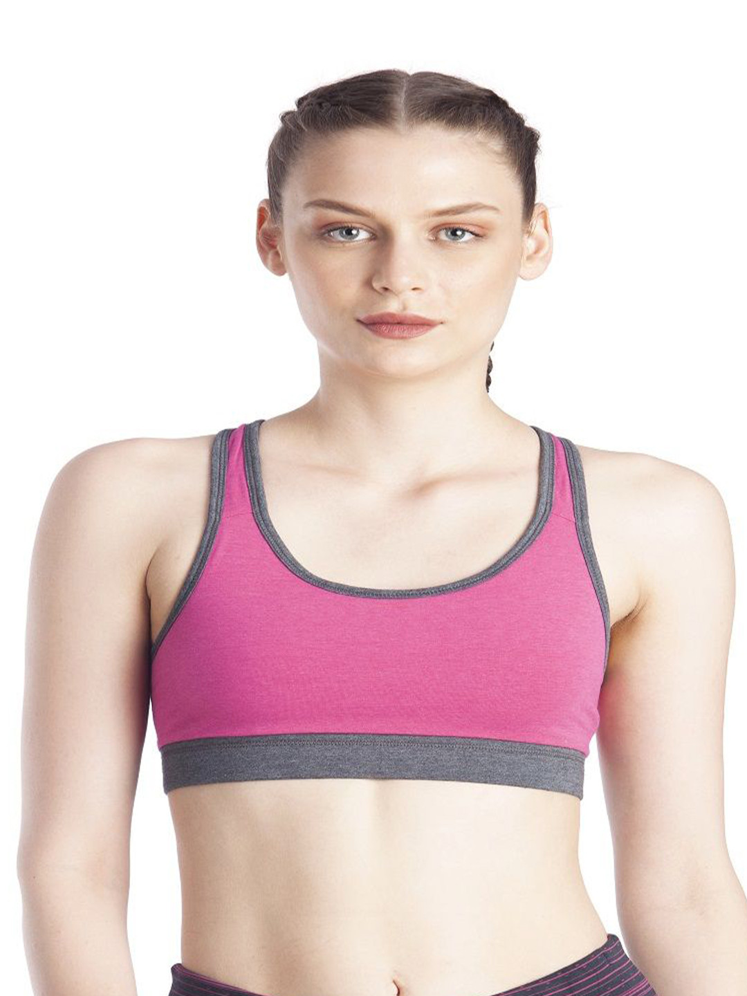 LAVOS Reversible Racerback Non-Padded Non-Wired Full Coverage Cotton Activewear Sports Bra