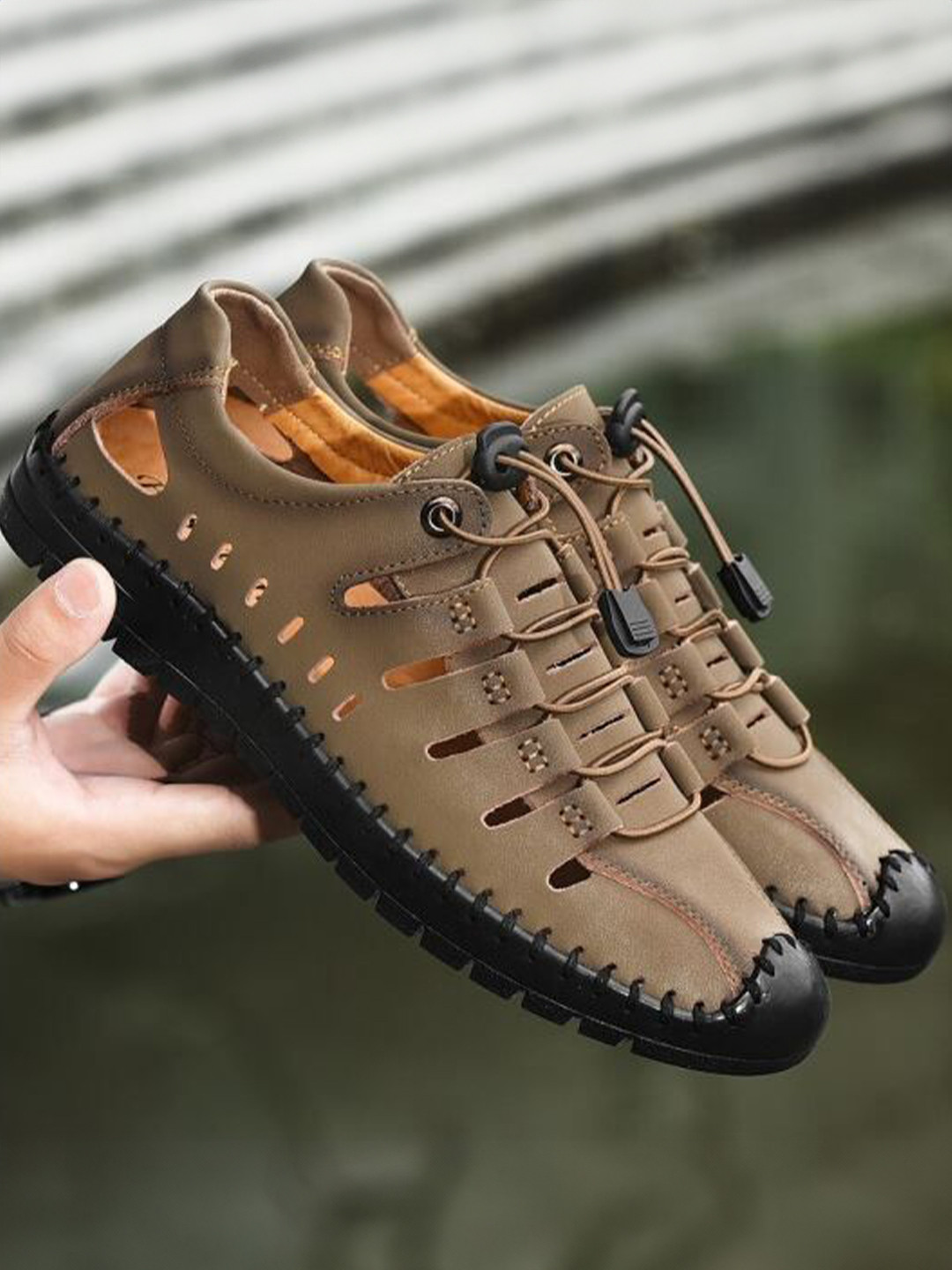 Robbie Jones Men PU Shoe-Style Sandals