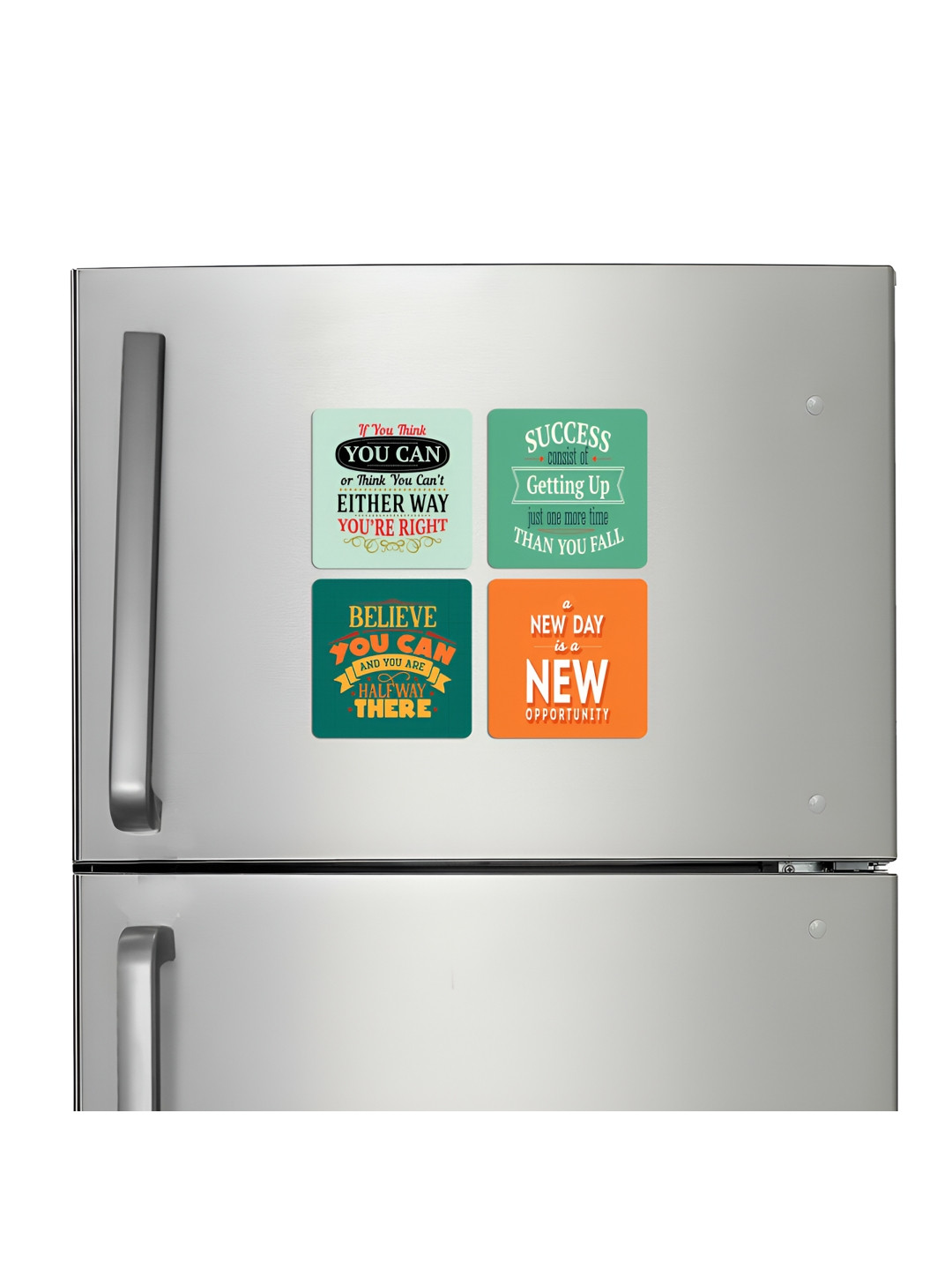 ARTBUG 4-Pcs Green & Blue Printed Fridge Magnets