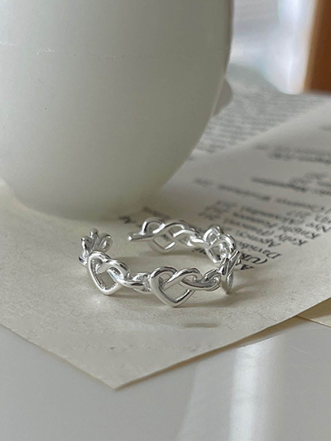 StyleCast Elegant Silver-Plated Finger Ring