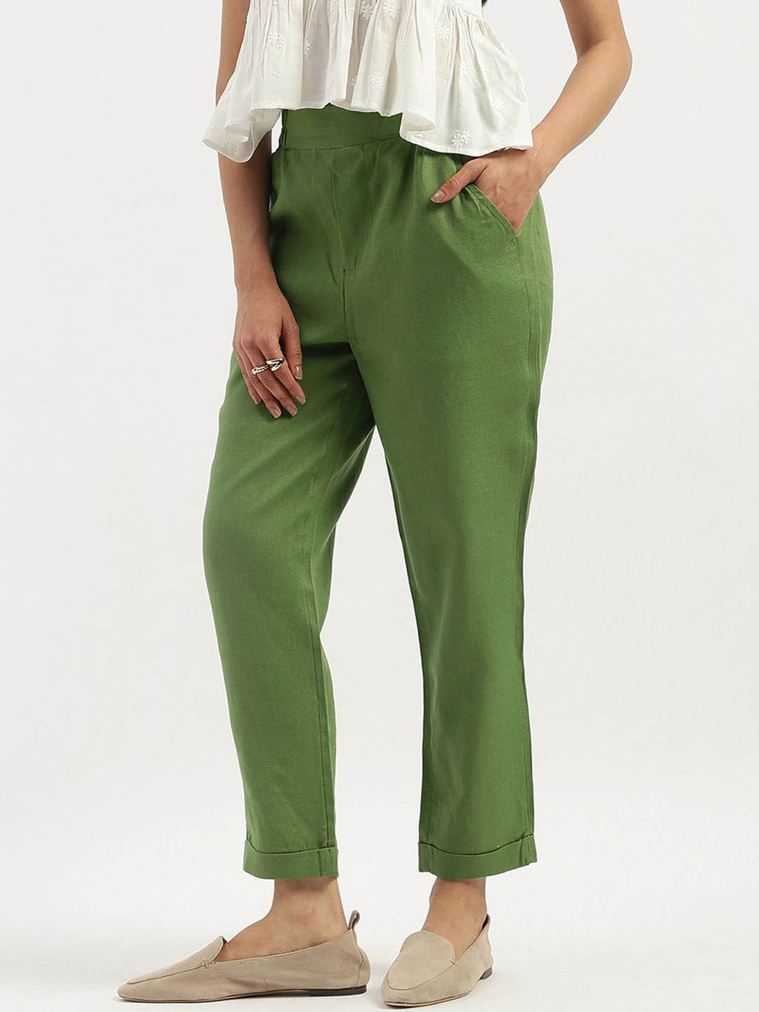 United Colors of Benetton Women Straight Fit High-Rise Trousers