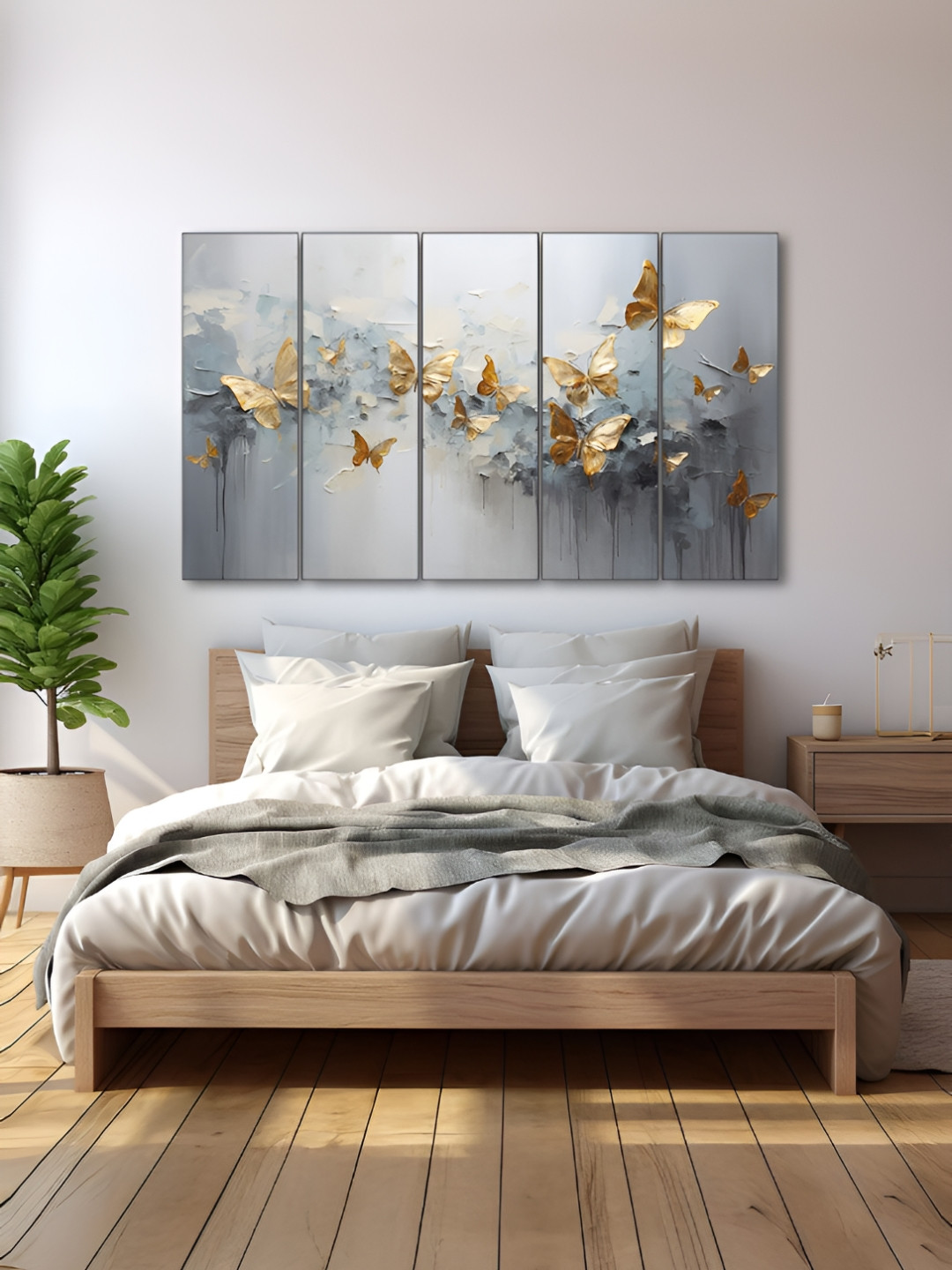 The Castle Decor Grey & Gold-Toned Wood Birds And Animals Wall Art