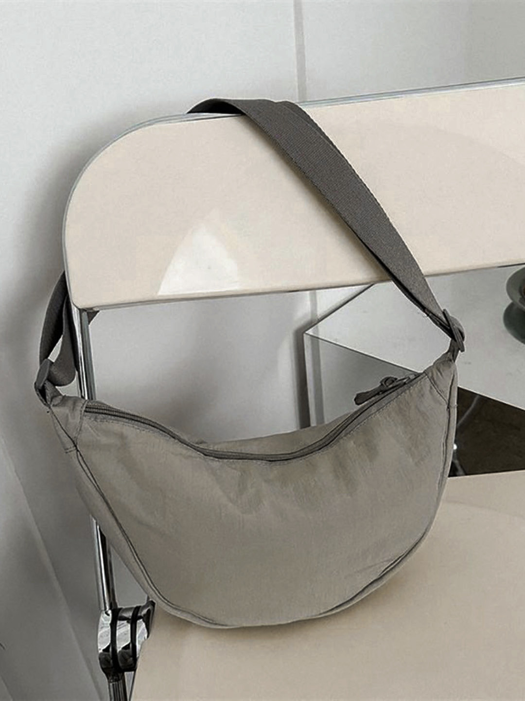 StyleCast x Revolte Solid Small Half Moon Hobo Bag