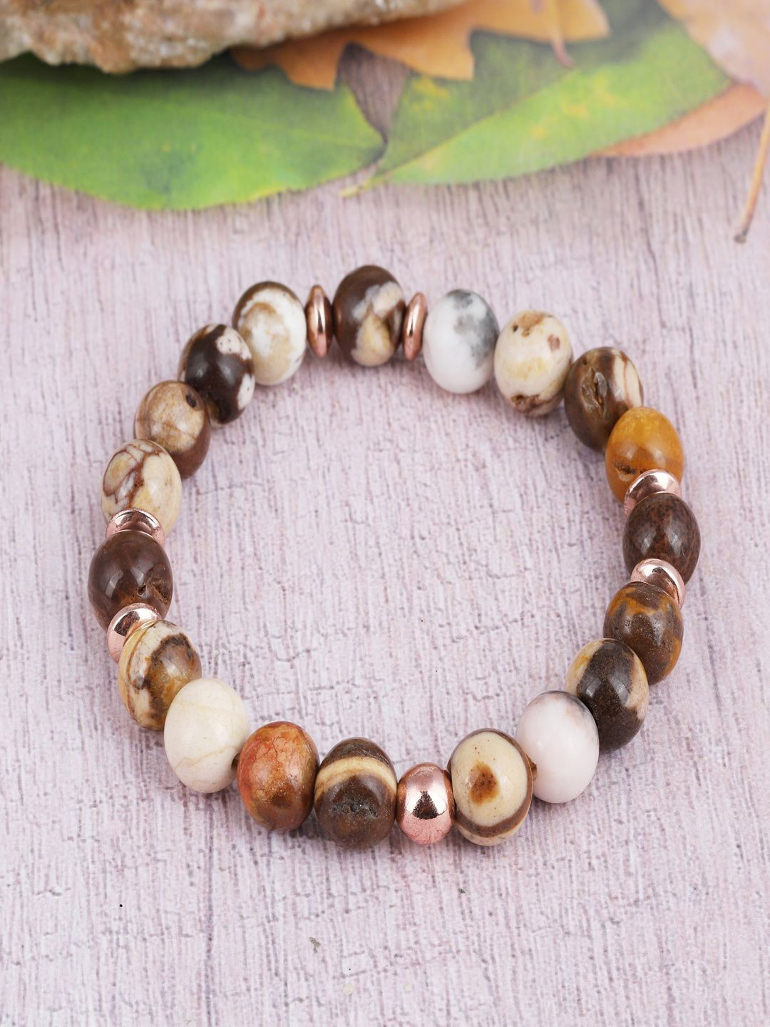 Nirvana Unisex Sterling Silver Crystals Handcrafted Rose Gold-Plated Bracelet
