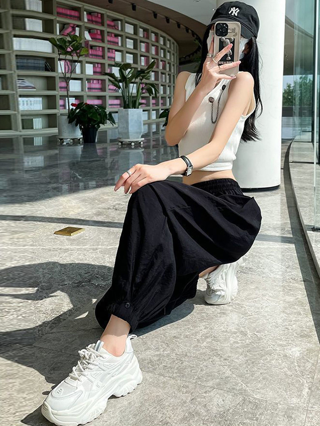 LULU & SKY Women High-Rise Flat-Front Joggers