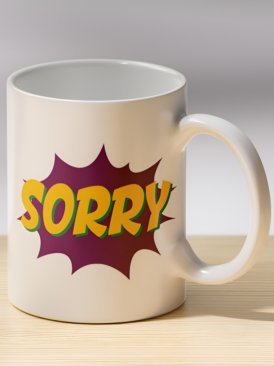 Gift4You White Typography Ceramic Microwave Safe Mug-350ml