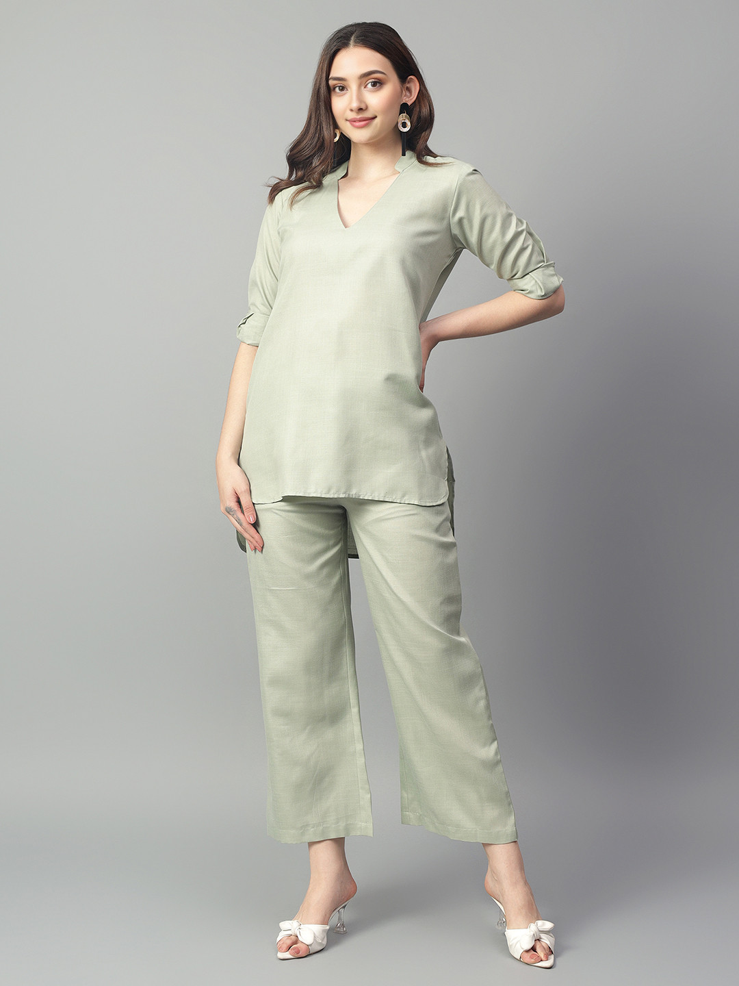StyleCast Casual Mandarin Collar Co-Ords